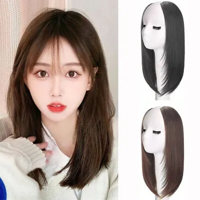 Seamless Hair Pads One-pieces Clip Wig U-Shaped Half Head Wig Clavicle Hair • £9.40
