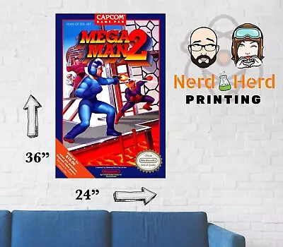 Mega Man 2 Box Art Poster NES NINTENDO Multiple Sizes 11x17-24x36 • $28.99