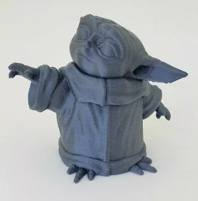 3D Printed 3  Baby Yoda  The Child  Mandalorian Figurine Silver PLA Plastic • $14.94