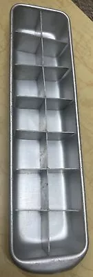 Vintage Narrow Aluminum Ice Cube Tray 14 Cubes Separator 11” X 3” X 1.25” • $7.95