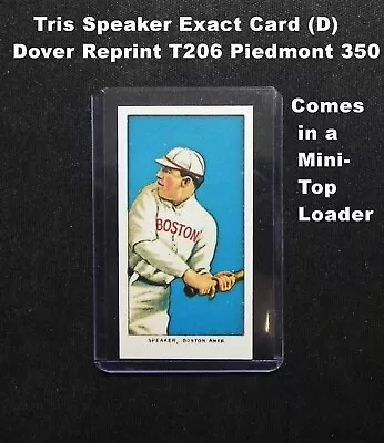 TRIS SPEAKER Dover Reprint Of 1909 T206 Piedmont 350 Cigarette _ Exact Card (D) • $4.29