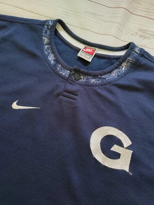 £14.99 • Buy Vintage Team Nike Georgetown Hoyas Men's Warm Up Short Sleeve Shirt Blue L/XL