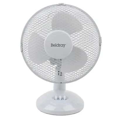 Beldray Desk Fan 9 Inch Adjustable Head 2 Speed Settings 3 Blades 25 W White • £19.99