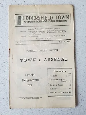 £12.50 • Buy Huddersfield Town V Arsenal Div 1 1948/49 Official Programme 1p Start