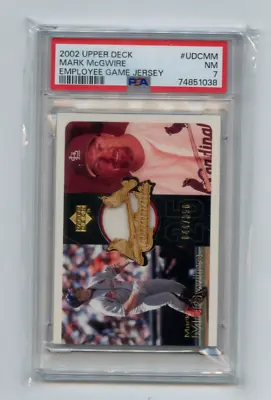 2002 UPPER DECK #UDC-MM MARK McGWIRE EMPLOYEE GAME JERSEY AND BAT #44/350 PSA 7 • $99.95
