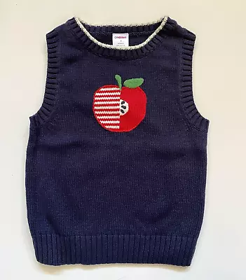 Gymboree Prep School 2008 Apple Sweater Vest Navy Red Girl's Size 5 NWT • $20