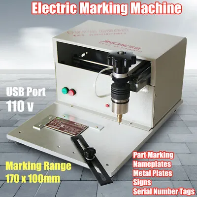 110V Electric Metal Marking Machine Dot Peen For Number Letter Labels 170*100mm • $475.95