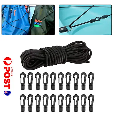 $15.59 • Buy 10m Elastic Bungee Cord Shock Cord Tethering Boat Kayak+20 Rope Hook End Tools Z