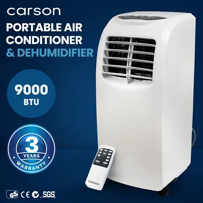 $399 • Buy CARSON 3-in-1 Portable Air Conditioner Cooling 9000 BTU Dehumidifier Fan Cooler