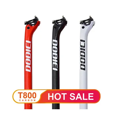 Bicycle Offset Carbon Seat Post 27.2/30.8/31.6 MTB Road Bike Seatpost With Clamp • $41.70