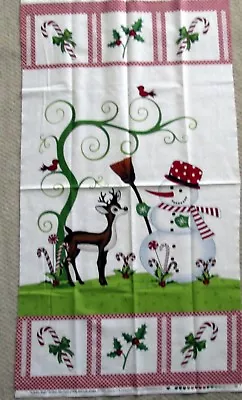 1 Colorful  Reindeer Magic  Christmas Cotton Quilting/Wallhanging Fabric Panel  • $15.75