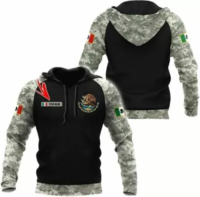 Personalized Camo Mexico Eagle Mexican 3D HOODIE All Over Print Father Day Gift • $35.13