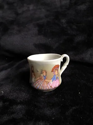 Antique German Child Girls Dancing Porcelain Cup For Tea Set • $15