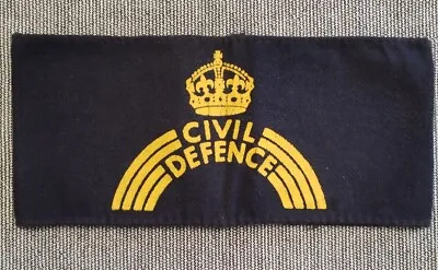 Civil Defence Armband Navy Blue And Yellow WW2 Memorabilia • £10.99