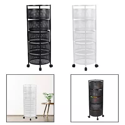 Kitchen Storage Cart 5 Tier Vegetable Storage Mobile Shelving Rolling Trolley • $475.33