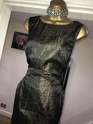 £37 • Buy Coast Bronze Beaded Shiny Tulip Christmas Party Dress BNWT £115 Size 14