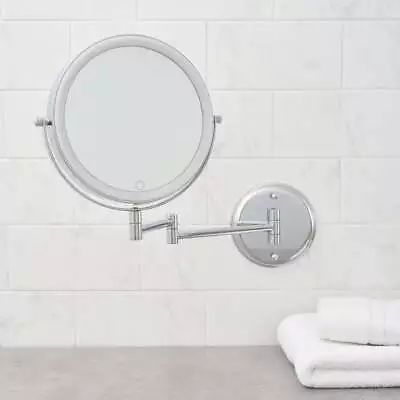 Modern Round 8 Inch Wall Mount LED Mirror - Chrome • $31.04