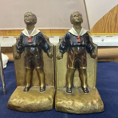 Beautiful Vintage Metal  Sailor Boy  Bookends By K & O • $100