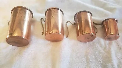 Vintage Copper Measuring Cups Set Of 4.    1 1/2 1/3 & 1/4 Cups • $20