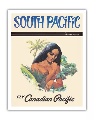 South Pacific - Vintage Canadian Pacific Air Lines Hawaiian Travel Poster 1960s • $12.98