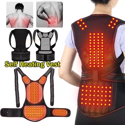 Magnetic Self Heating Back Support Tourmaline Therapy Waist Belt Shoulder Brace • $13.99