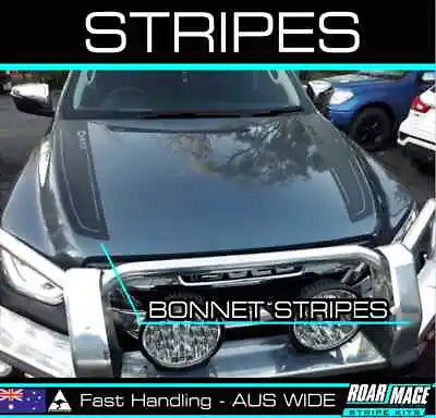 AM BONNET Stripes Fit 2021-2023 Isuzu Dmax D-max  Decals Stickers 4wd 4x4 • $79