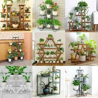 Tiered Plant Stand Flower Pot Holder Corner Shelving Indoor Outdoor Display Rack • $23.94