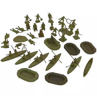 VTG Airfix WWII British Commandos Soldier Kayaks Rafts Figures WW2 Miniature Lot • $37.88