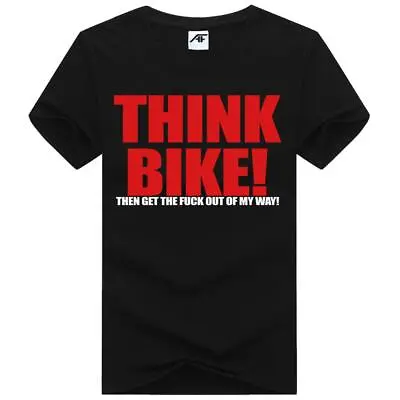£10.99 • Buy Mens Think Bike!  Printed  T Shirt Short Sleeve 100%Cotton Novelty Top Tees