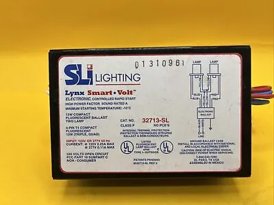 Sli Lighting Electronic Ballast Two Lamp 120v 4pin T4compact 13w 32713-sl • $16.90