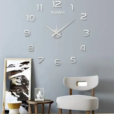 Modern DIY Large Wall Clock 3D Mirror Surface Sticker Home Decor Art Design US • $7.55