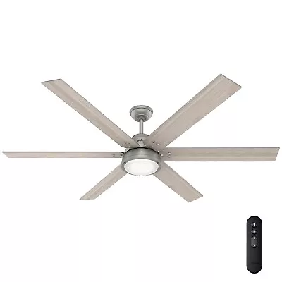 Hunter Fan 70 Inch Casual Matte Silver Indoor Ceiling Fan With Light And Remote • $156.15