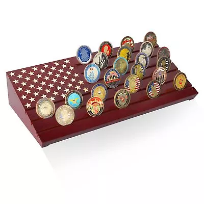 ASmilelndeep Military Challenge Coin Display Case Holder Holds 40 Coins 6 Ro... • $47.05