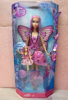 Barbie Mariposa Rayna Doll Pink Fairy 2007 New In Box **crack In Neck** • $58.26