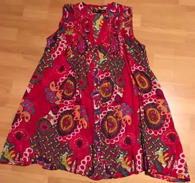 ETC* Lovely Red Multicolor Designs Women’s Top Size Small • $12