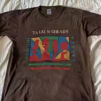 Talking Heads Band 90s Rare Brown Short Sleeve T Shirt Unisex • $20.99