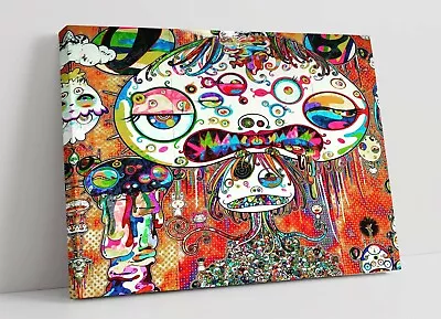 Murakami 1 Canvas Wall Art Float Effect/frame/picture/poster Print- Rainbow • £89.99