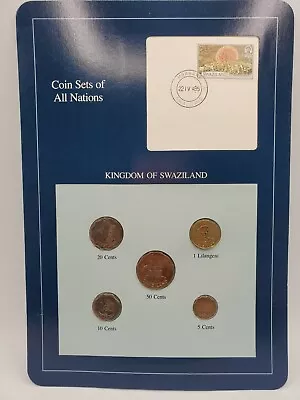 Coin Sets Of All Nations Swaziland 5 Coins Stamp And Info Card 1975 - 1986  • $11