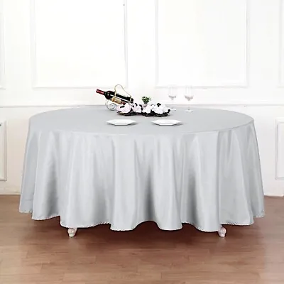 120-Inch Polyester Round Tablecloth Decoration Supplies Dinner Wedding Linens • $18.68