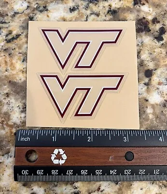 Virginia Tech Hokies Orange Alternate Helmet Mini Helmet Side Logo Decal Set • $14.99