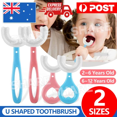 $4.65 • Buy Baby Toothbrush U-Shaped Silicone Brush Head Cleaning Teeth For Kids 2-12 Years