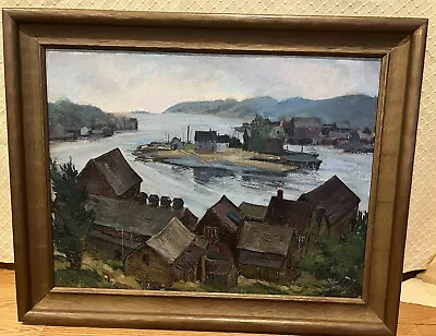 Samuel Thal Oil Painting Glouster Landscape 1939 Seascape MA Signed • $1999