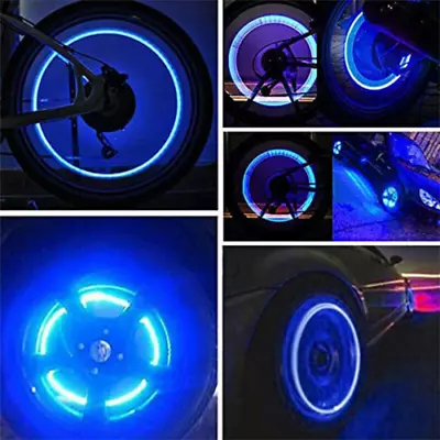 4Pcs LED Wheel Tire Air Valve Stem Caps Neon Light For Motorcycle Car Bicycle • $4.90