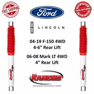 Rancho RS5000X Shocks Pair For 04-19 F-150 / 06-08 Mark LT 4WD | 4-6  Rear Lift • $132.64
