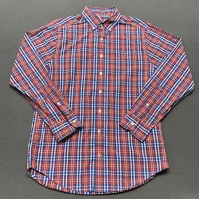 Vineyard Vines Shirt Men’s Small Red Blue Plaid Slim Fit Whale Button Up • $3.80