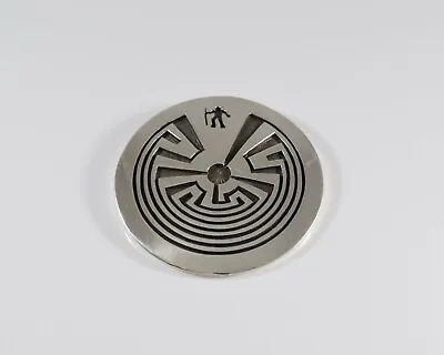 Sterling Silver Overlay Man In The Maze Pendant By Rick Manuel • $390