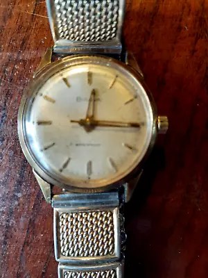 Vintage 1960s Bulova Swiss M5 Mens Gold Plated Wrist Watch Serviced#9 • $85