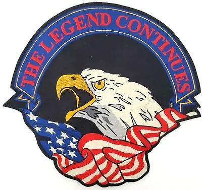 VTG NEW INDIAN MOTOCYCLE EAGLE USA Flag Legend Continues Scroll Patch 2XL 13  • $109.99