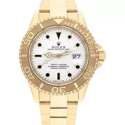 Rolex Yacht Master 40mm 16628 White Dial Yellow Gold Oyster Bracelet • $19999