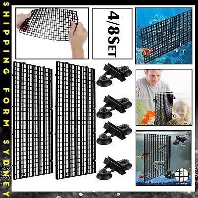 4/8x Fish Tank Grid Divider Tray Filter Bottom Egg Crate Isolate Aquarium Set • $22.95